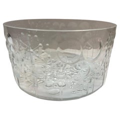 Vintage 1960s Oiva Toikka for Nuutajarvi Notsjo, Iittala Flora Glass Serving Bowl