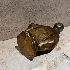 1960s Okimono Figurine Selflessness Child Gilded Cast Iron