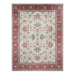 Alter, handgewebter persischer Tabriz-Teppich aus Wolle aus den 1960er Jahren – Blumenmuster, 11'0" x 15'0"