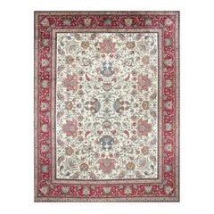 Alter, handgewebter persischer Tabriz-Teppich aus Wolle aus den 1960er Jahren – Blumenmuster, 11'0" x 15'0"