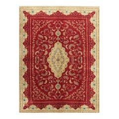 1960s Old Persian Kashan Masterpiece Wool Area Rug with Floral Medallion Pattern