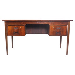 1960s Ole Wanscher Attributed Rosewood and Brass Writing Desk