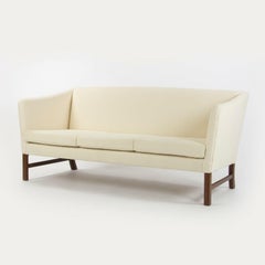 1960s Ole Wanscher for AJ Iversen New Boucle Fabric 3-Seat Sofa Made in Denmark