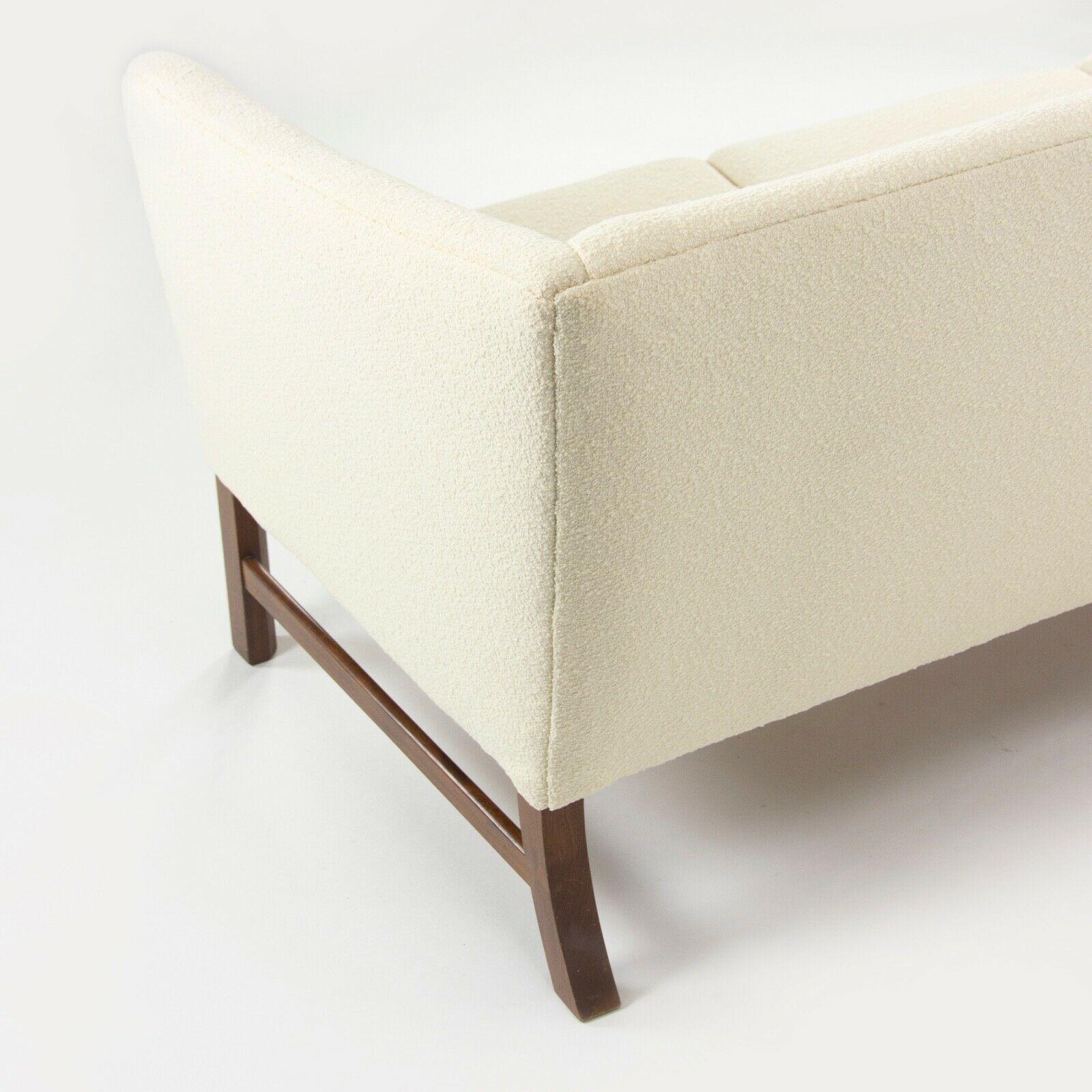 Moderne 1960s Ole Wanscher for AJ Iversen New Boucle Fabric 3-Seat Sofa Made in Denmark en vente