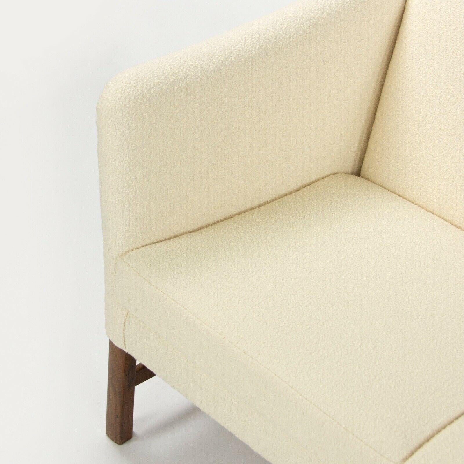 Danois 1960s Ole Wanscher for AJ Iversen New Boucle Fabric 3-Seat Sofa Made in Denmark en vente