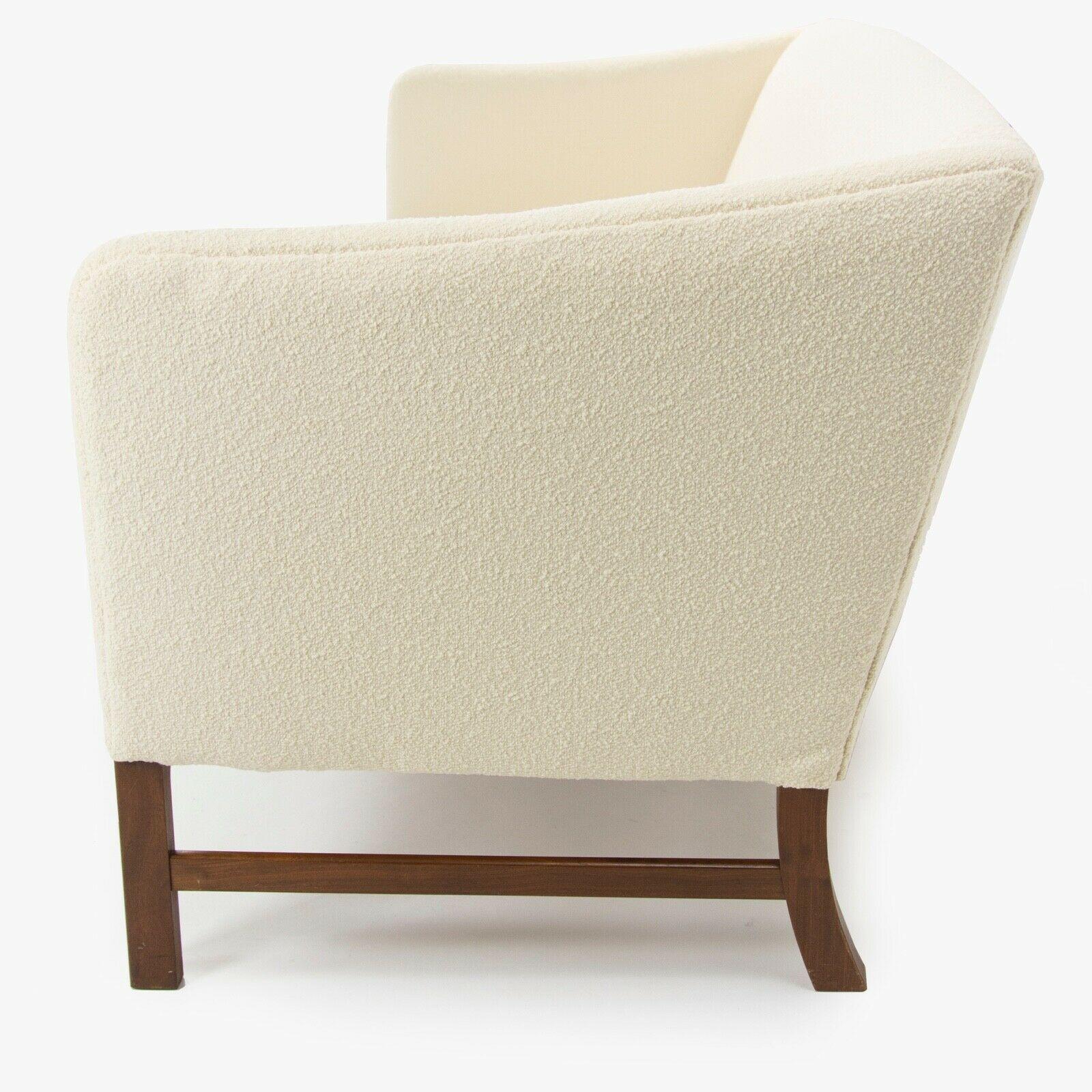 1960s Ole Wanscher for AJ Iversen New Boucle Fabric 3-Seat Sofa Made in Denmark en vente 1