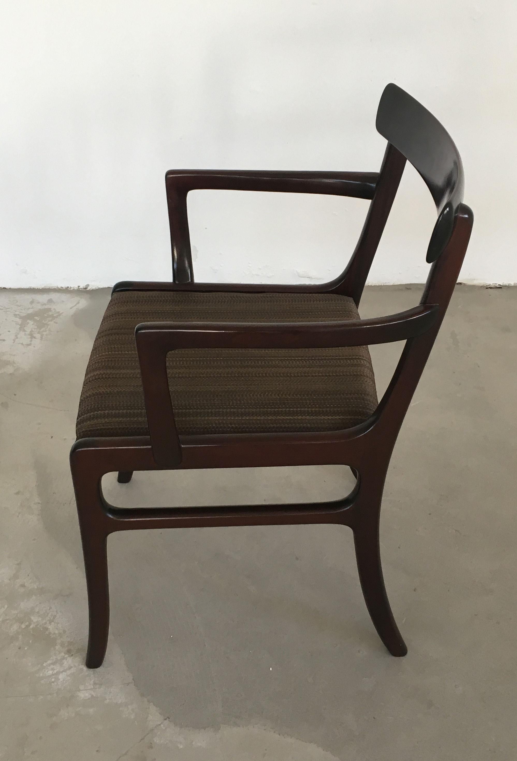 Danish 1960s Ole Wanscher Mahogany Armchair with Horsehair Upholstery For Sale