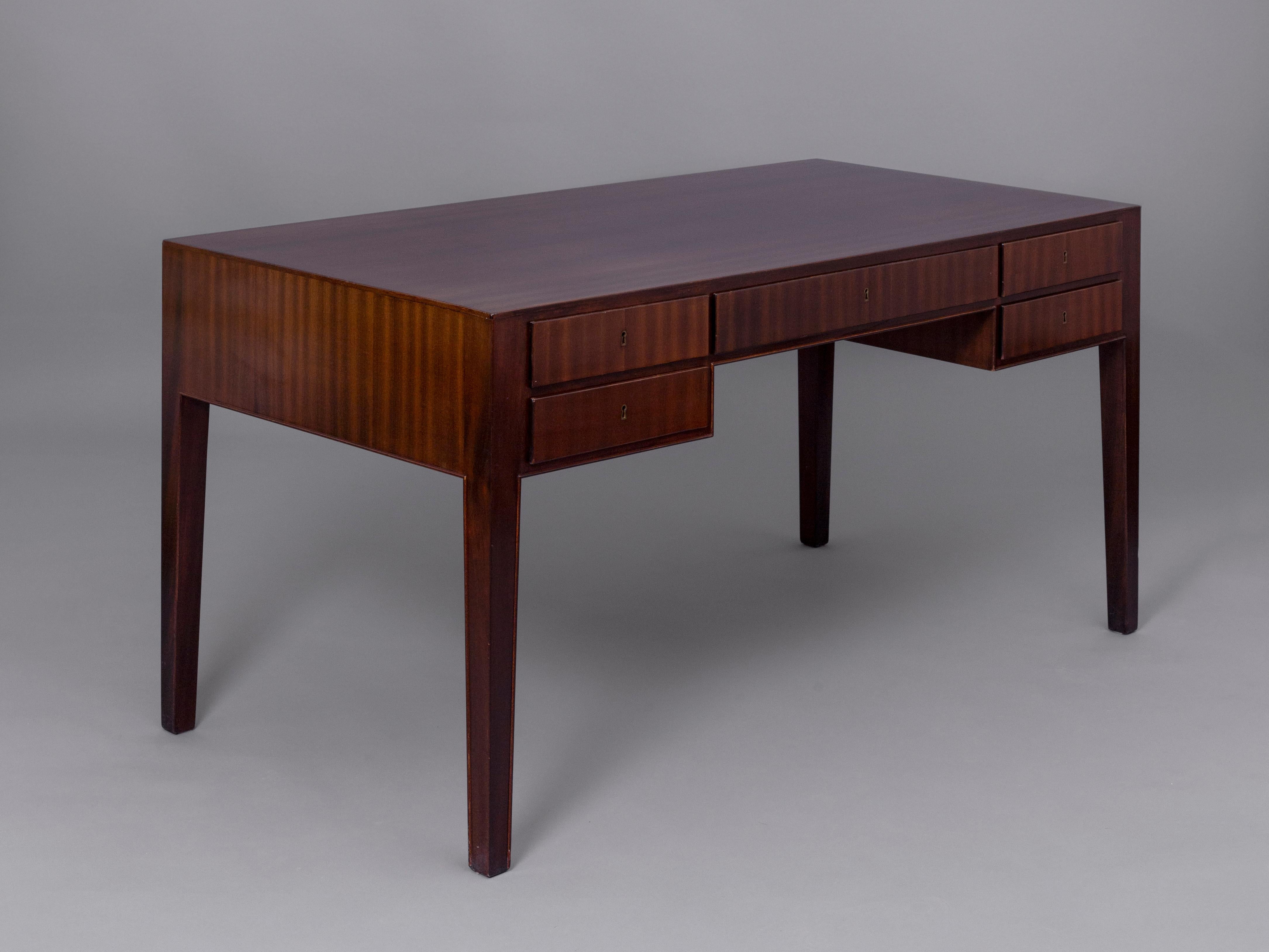 Mid-Century Modern 1960s Ole Wanscher Mahogany Desk  For Sale