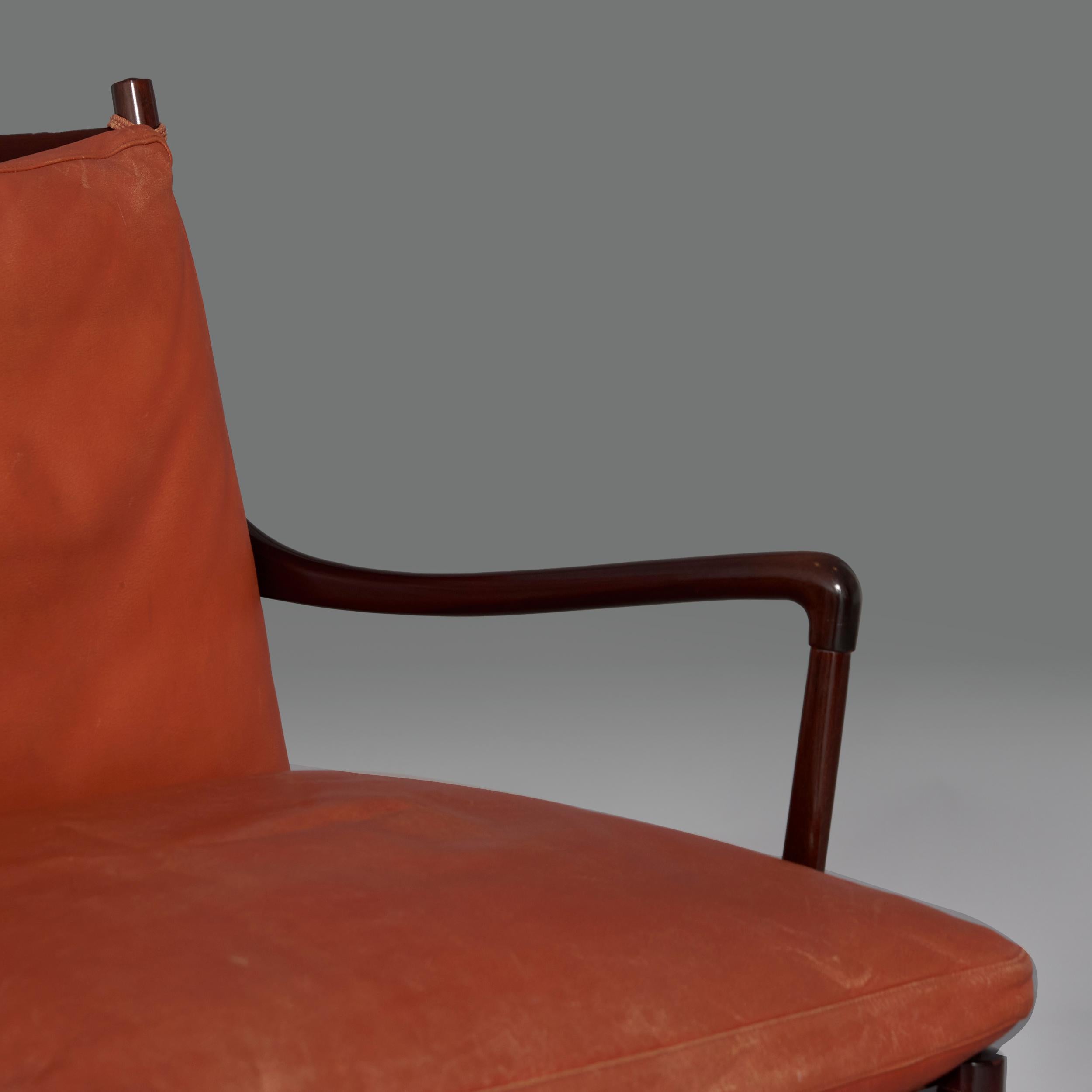Swedish 1960’s Ole Wanscher ‘OW 149’ or ‘Colonial’ Armchair in Mahogany and Leather For Sale