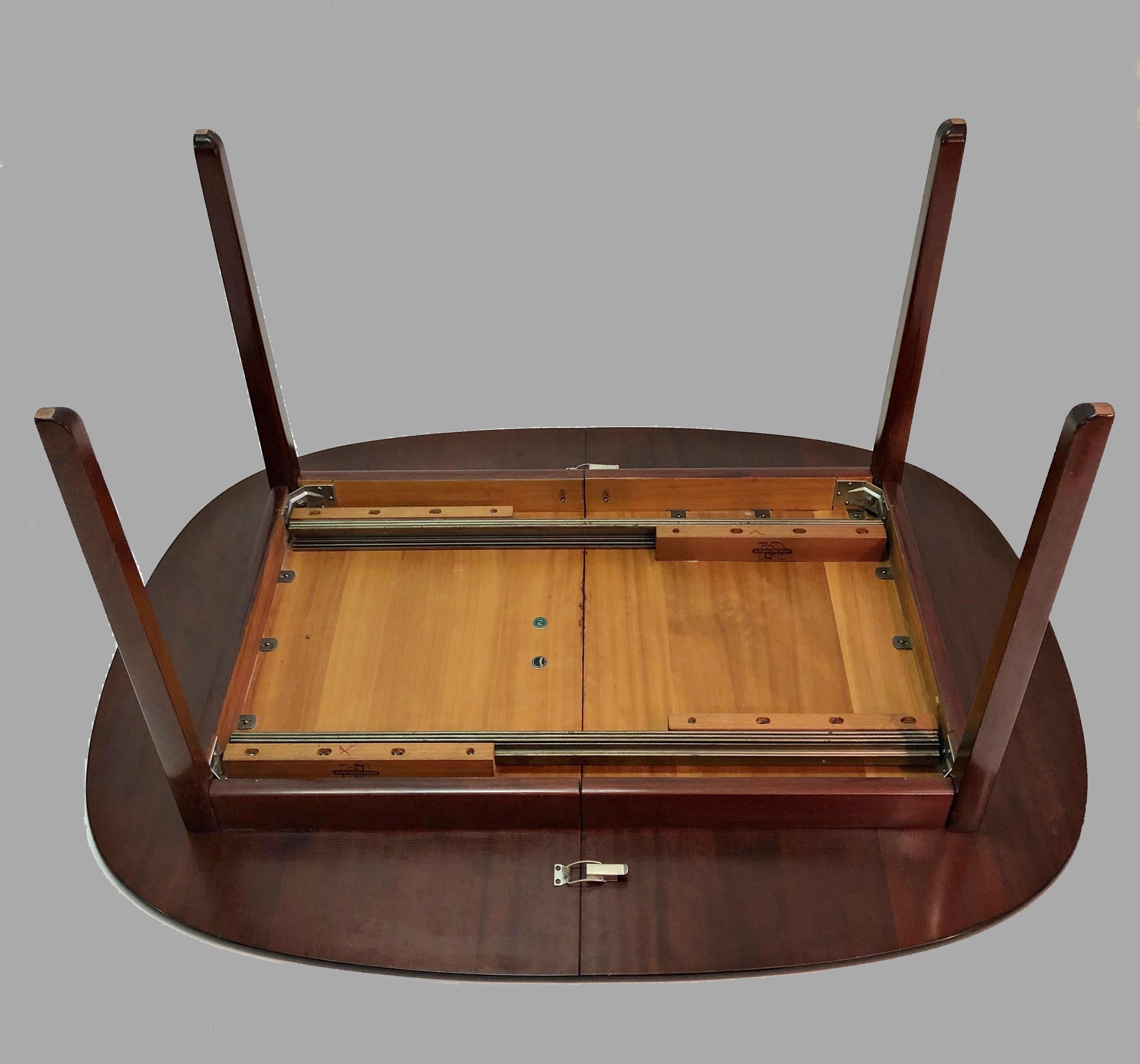Mid-20th Century 1960s Ole Wanscher Restored Expandable Mahogany Dining Table by P. Jeppesen For Sale