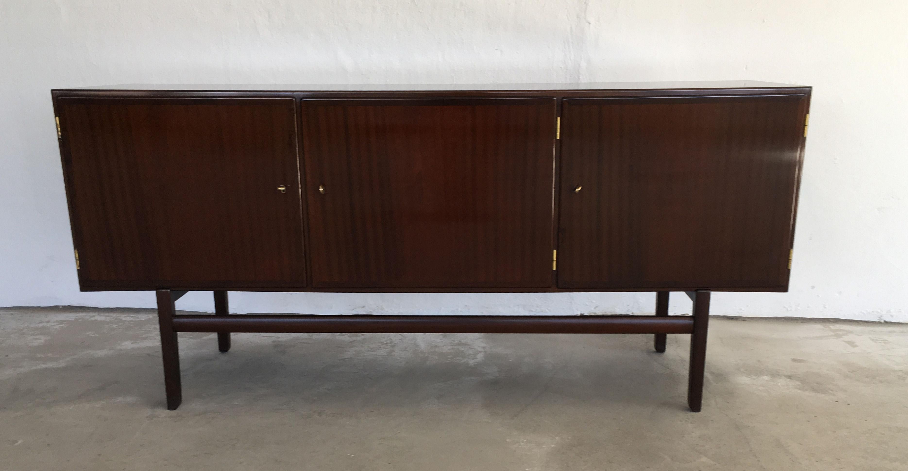 Mahogany 1960s Ole Wanscher Set of Dining Table, Sideboard, Side Table and 12 Chairs For Sale