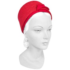 1960s Oleg Cassini Red Pillbox Hat