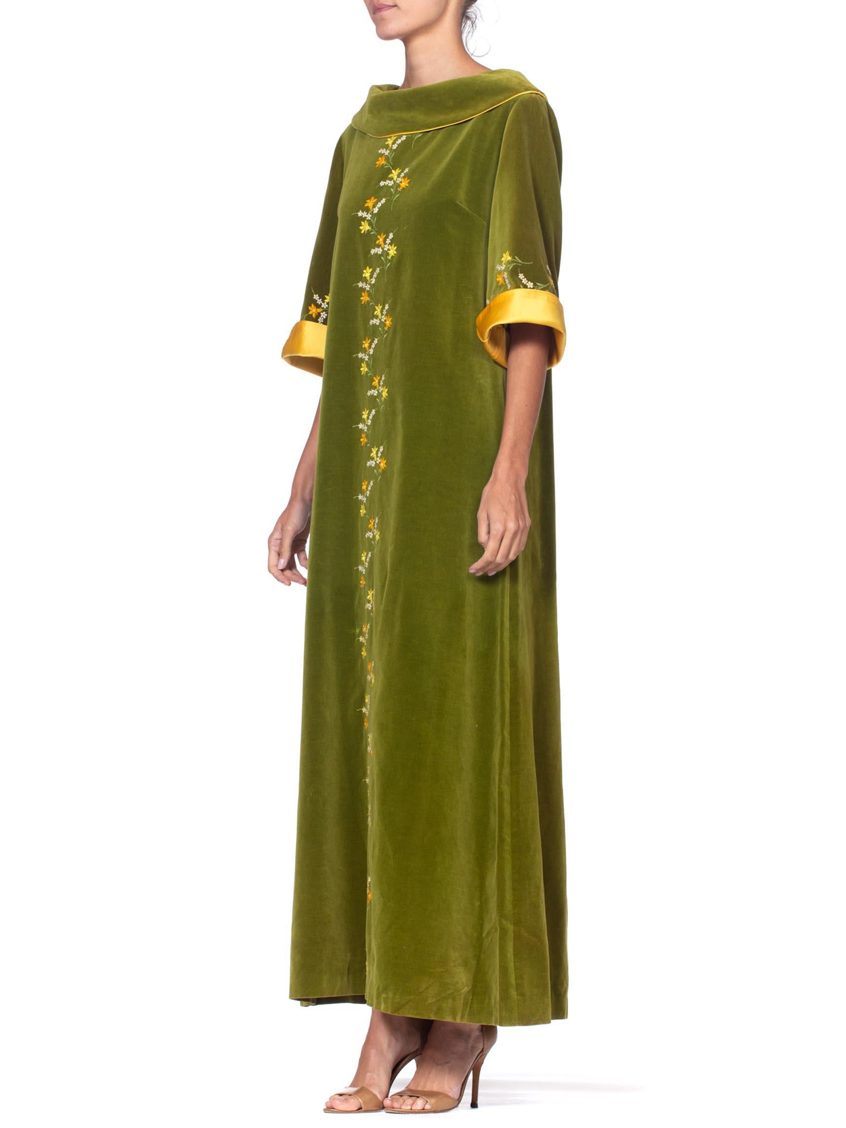 olive green floral dress
