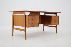 1960s Omann Jun Freestanding Teak Writing Desk, Denmark