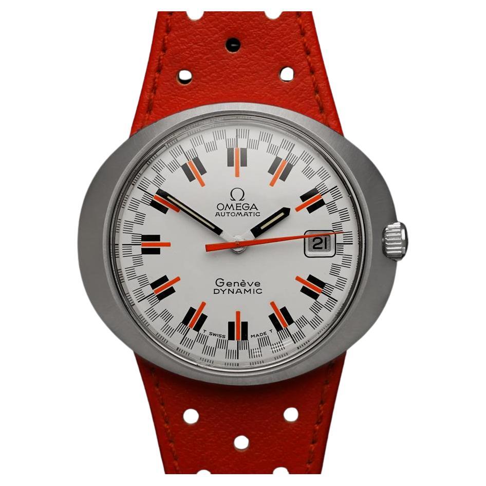 1960's OMEGA DYNAMIC Vintage Mens Cal. 565 Watch with Racing Dial - Stainless St For Sale