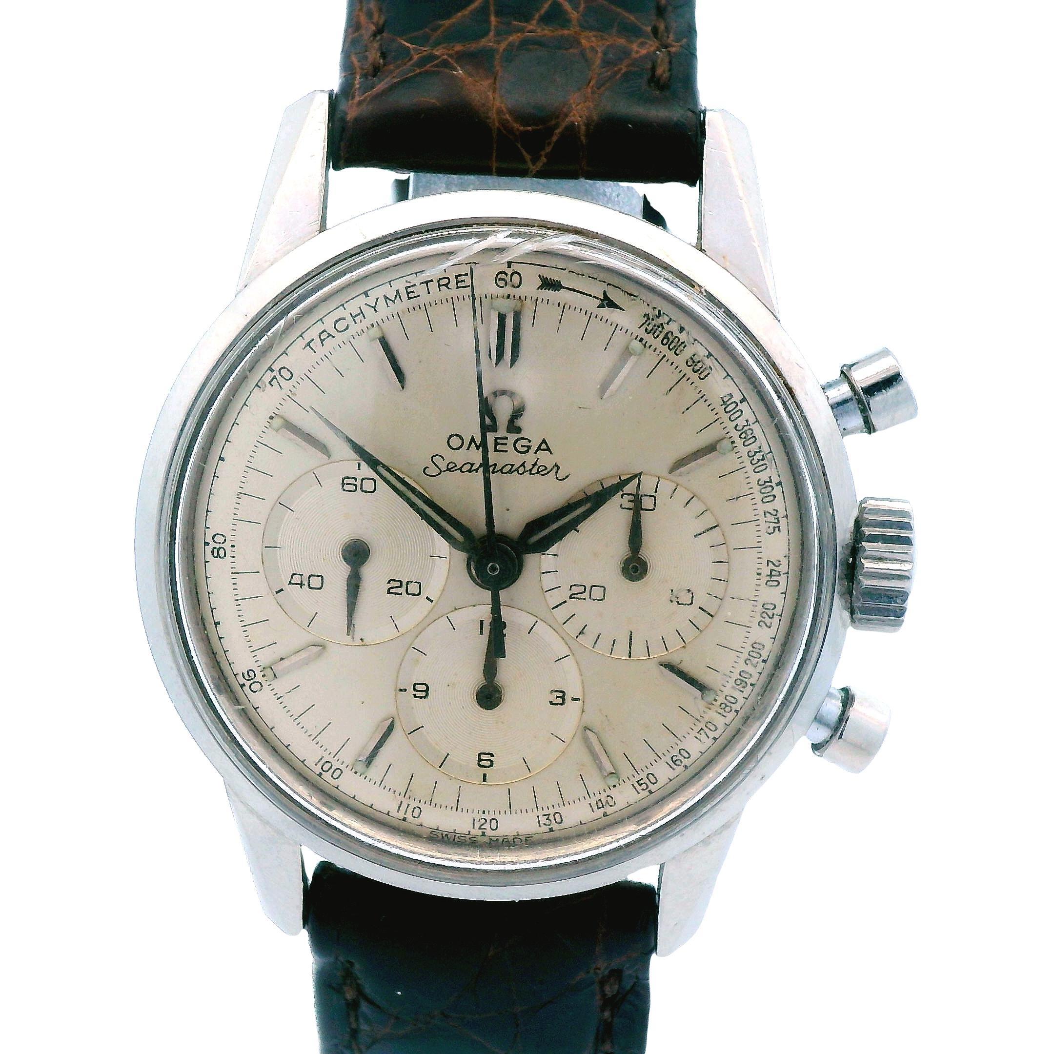 1960s Omega Seamaster Chronograph Watch in Stainless Steel - Running For Sale 1