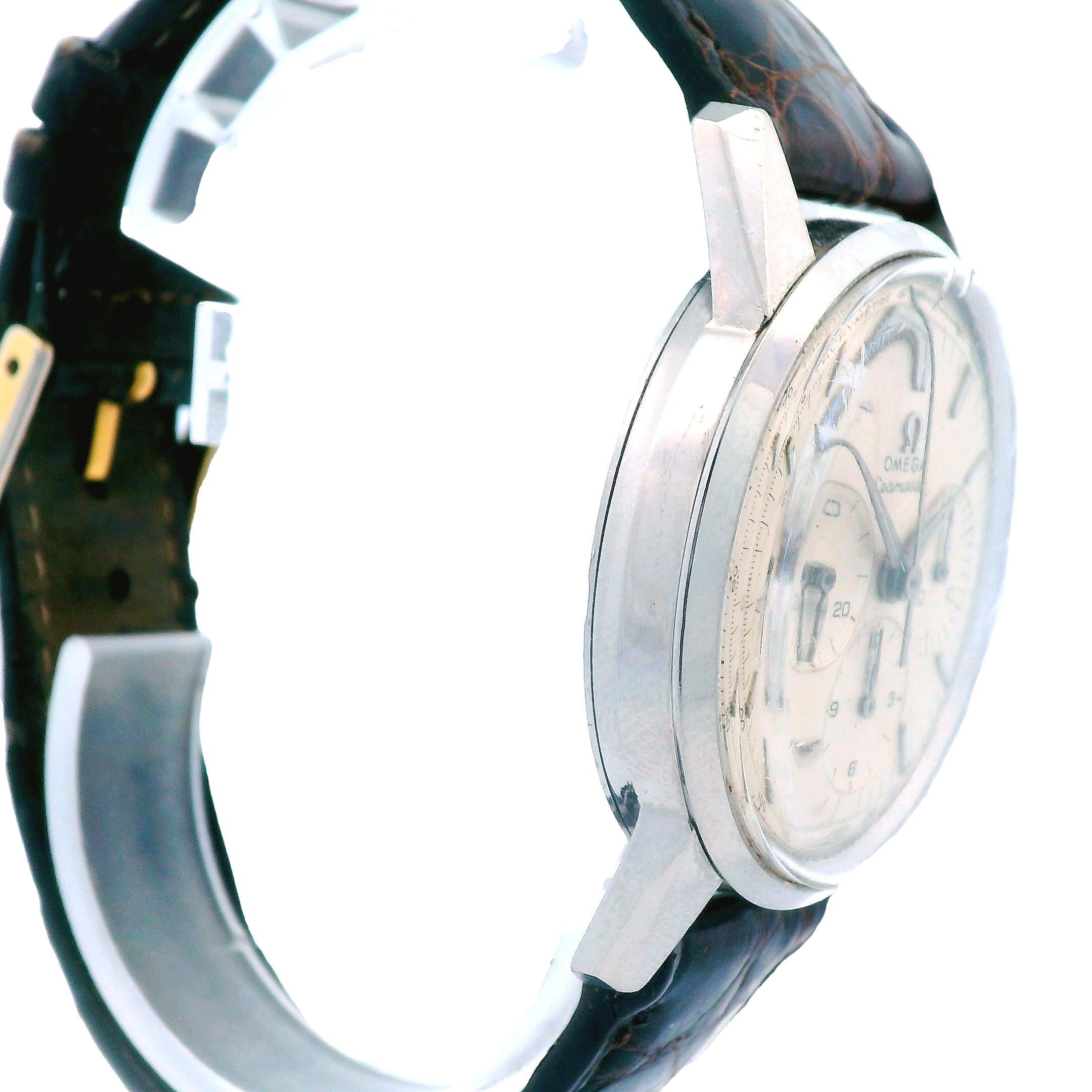Women's 1960s Omega Seamaster Chronograph Watch in Stainless Steel - Running For Sale