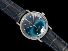 1960's Omega Seamaster Vintage Mens Handwound Royal Blue Watch - Stainless Steel