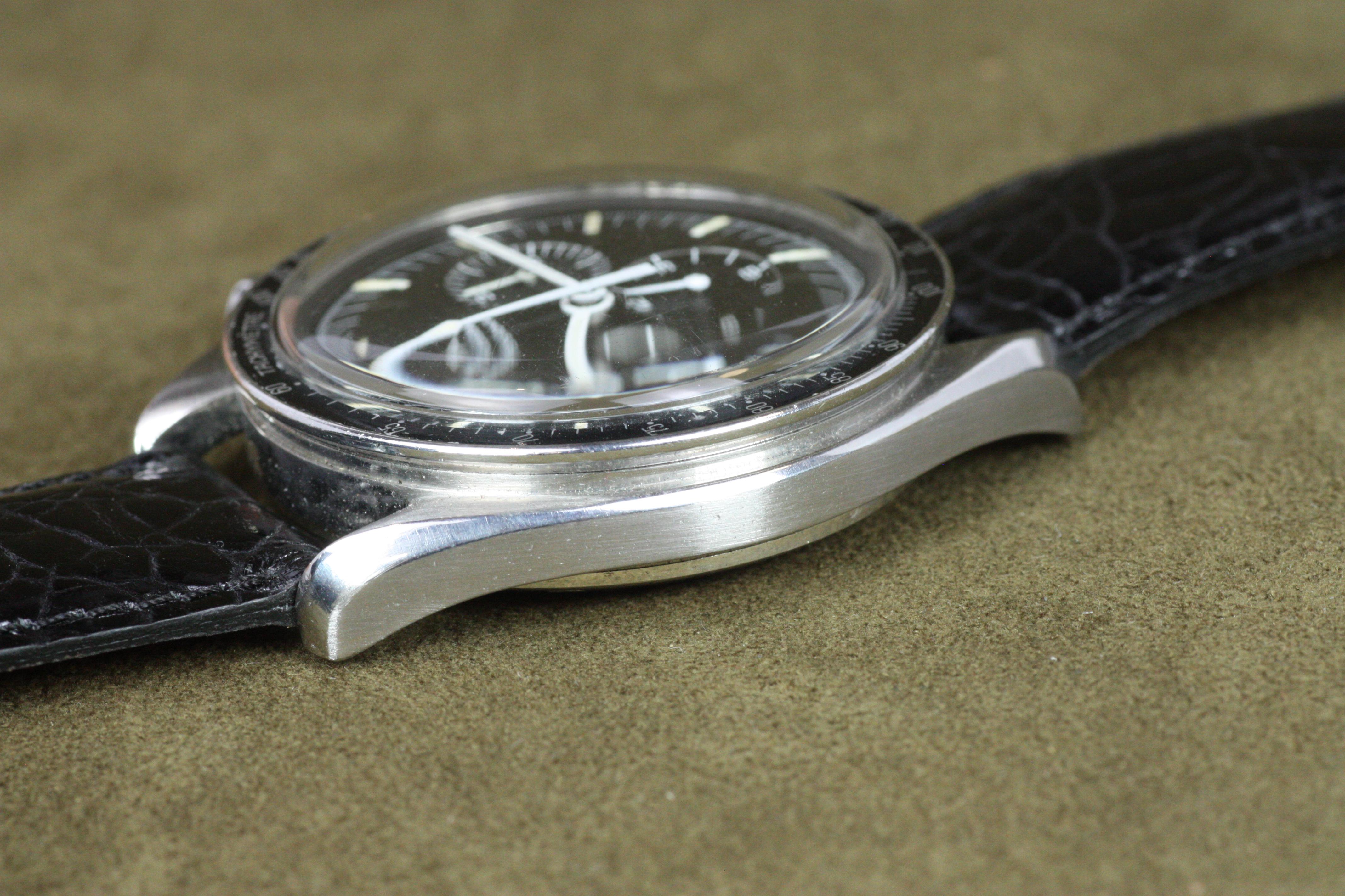 Reloj Lunar Omega Speedmaster Profesional de 1960 Primera Generación con Caballito de Mar en venta 4