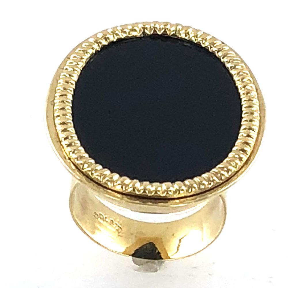 Contemporary 1960s Onyx 18 Karat Yellow Gold Cocktail Ring