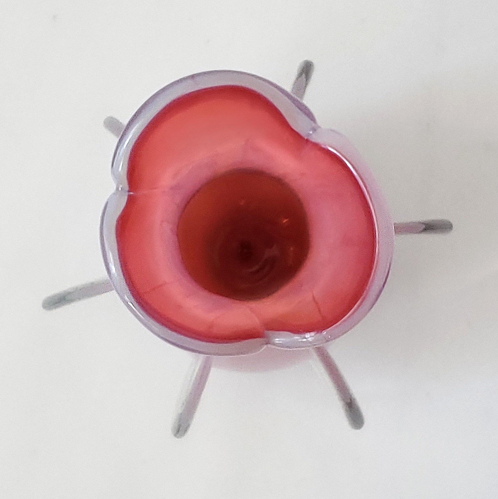 Vaso in vetro di Murano rosa opalescente del 1960 in vendita 2