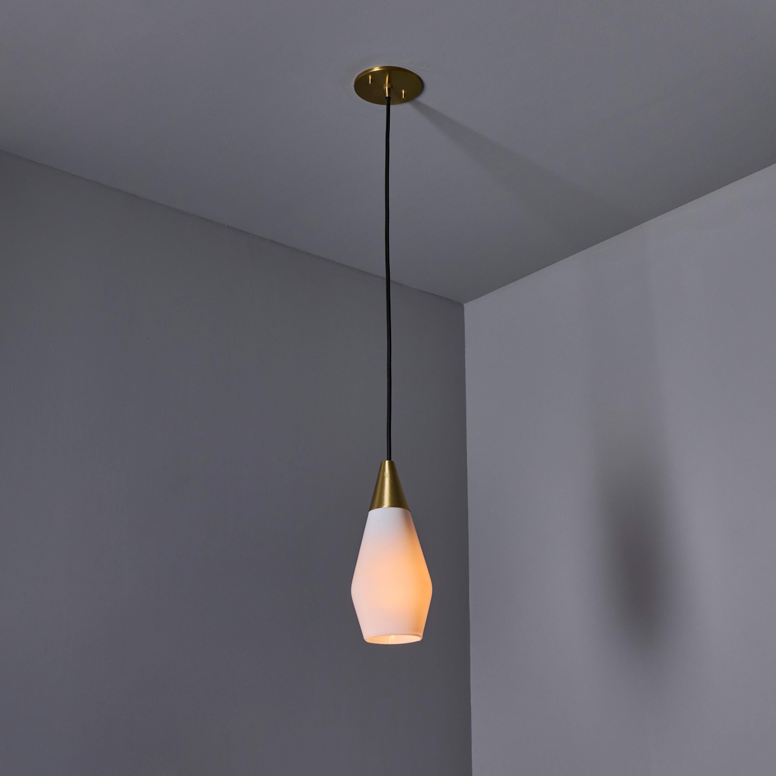 1960s Opaline Glass Geometric Pendant Lamp Attributed to Mauri Almari For Sale 5