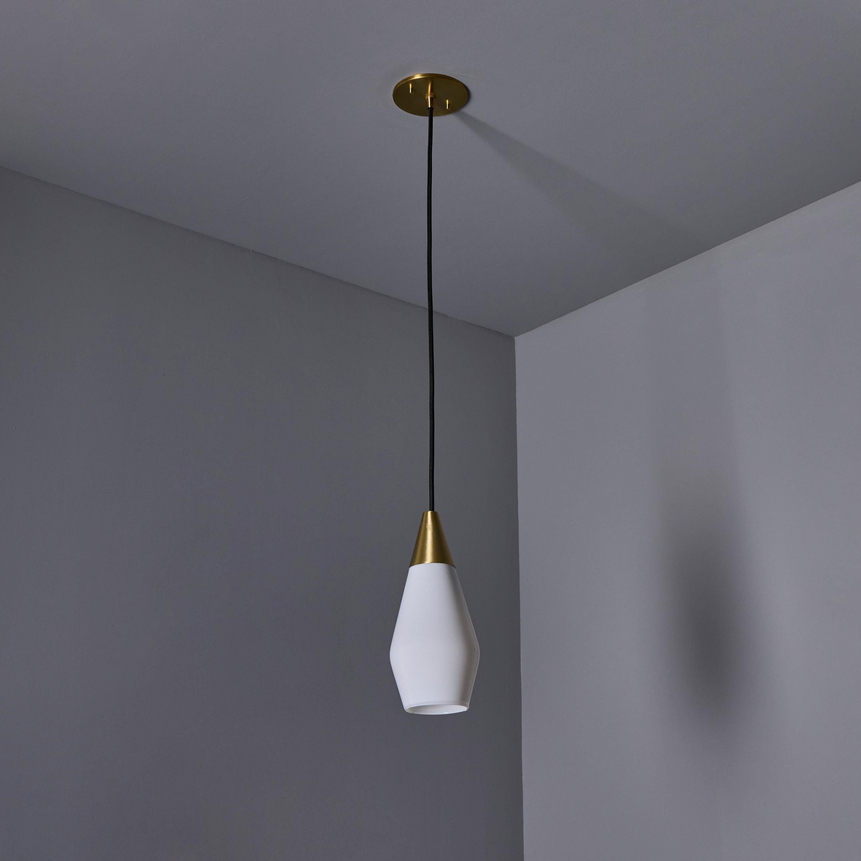 1960s Opaline Glass Geometric Pendant Lamp Attributed to Mauri Almari For Sale 6
