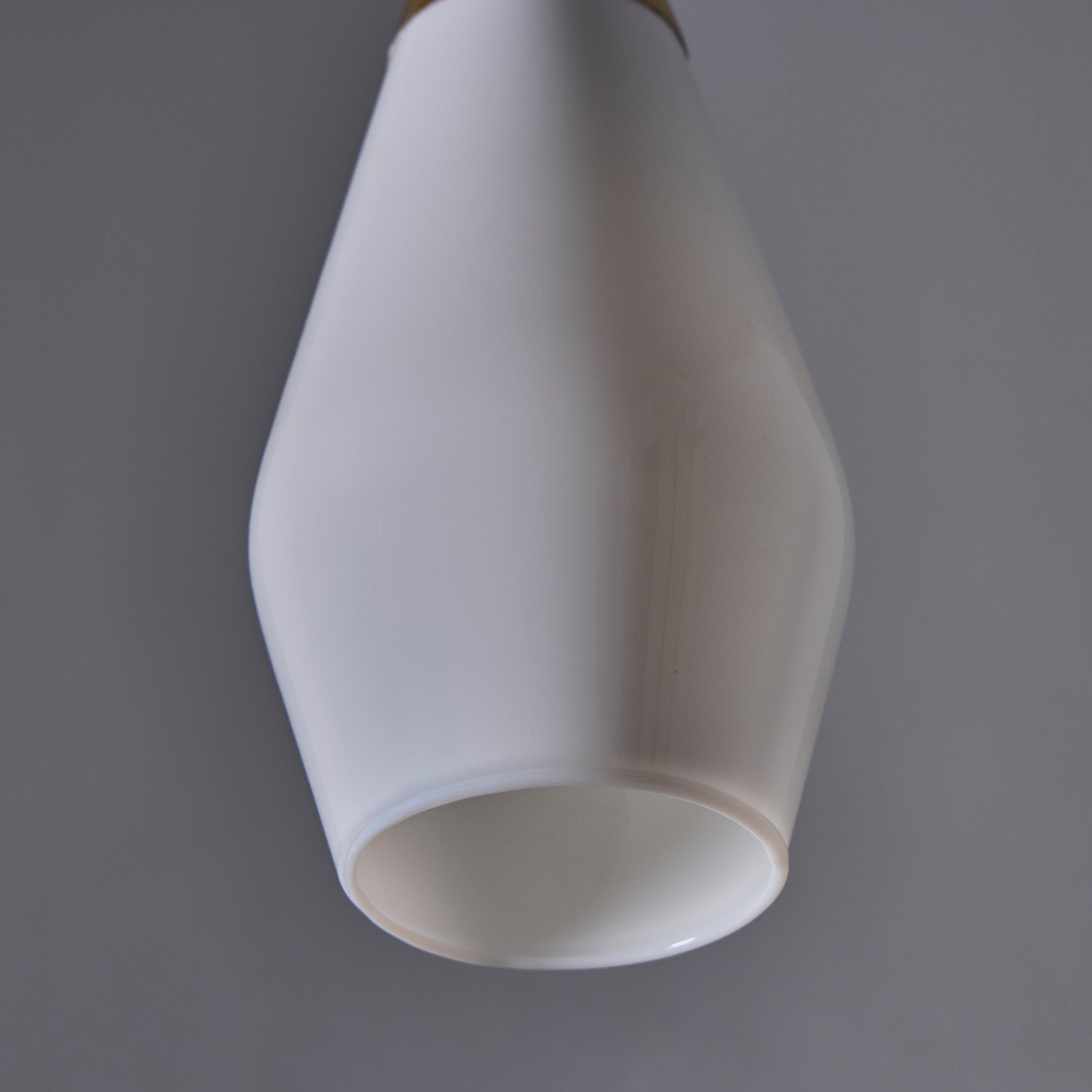 1960s Opaline Glass Geometric Pendant Lamp Attributed to Mauri Almari For Sale 8
