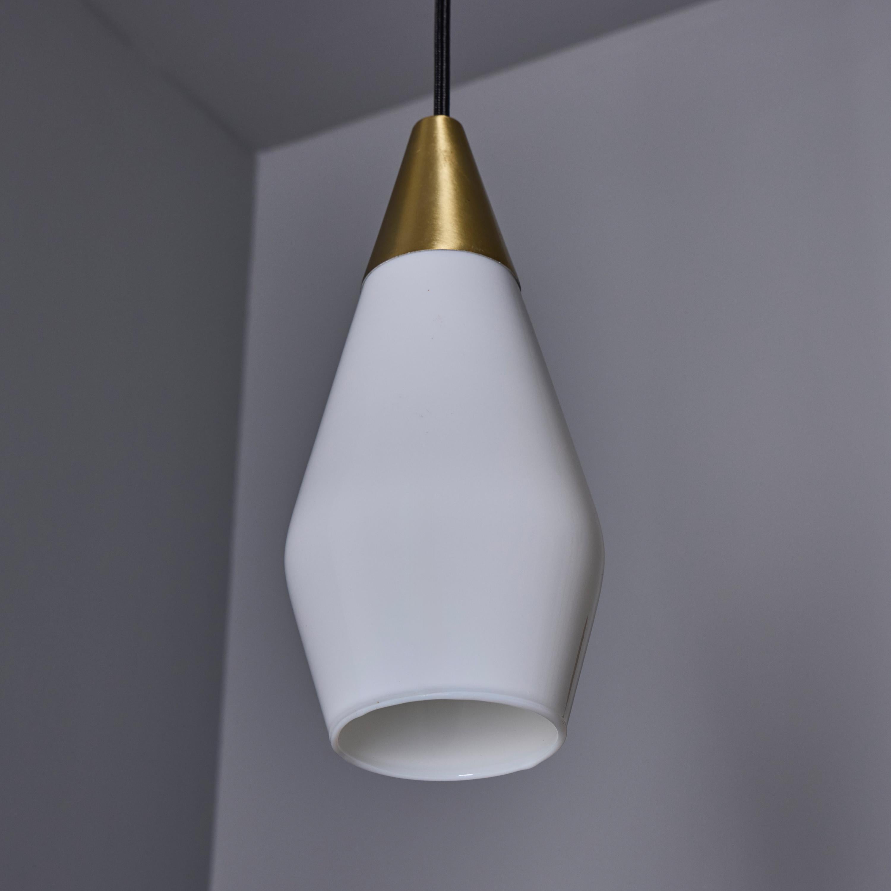 1960s Opaline Glass Geometric Pendant Lamp Attributed to Mauri Almari For Sale 10
