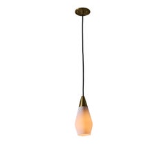 1960s Opaline Glass Geometric Pendant Lamp Attributed to Mauri Almari