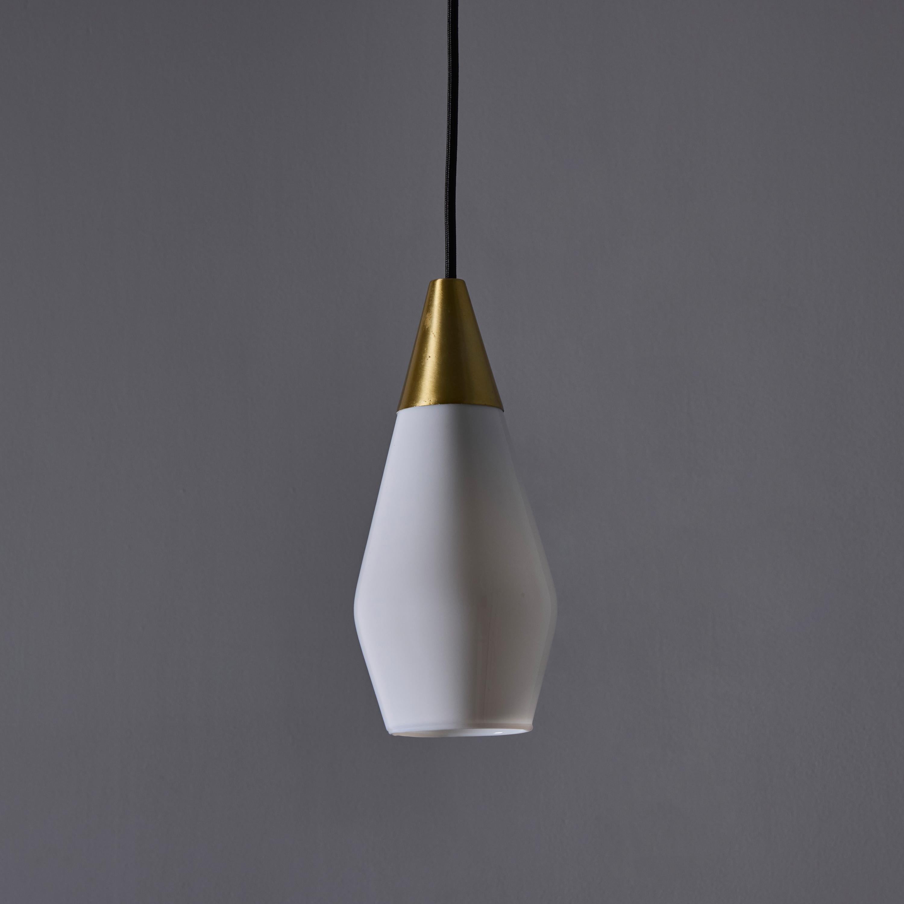 1960s Opaline Glass Geometric Pendant Lamp Attributed to Mauri Almari For Sale 2