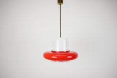 1960s Opaline Glass Pendant Light, Czechoslovakia