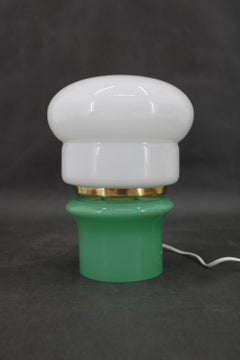 1960s Opaline Glass Table Lamp , Czechoslovakia