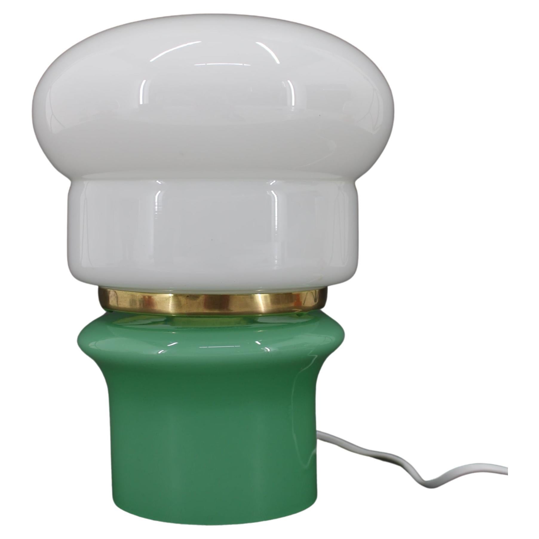 1960s Opaline Glass Table Lamp , Czechoslovakia