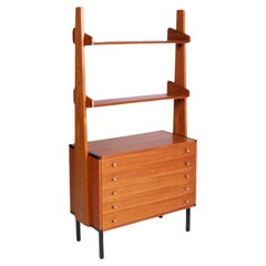 Vintage 1960s Open Bookcase with Chest of Drawers by Vittorio Dassi for G. Cecchini & C.