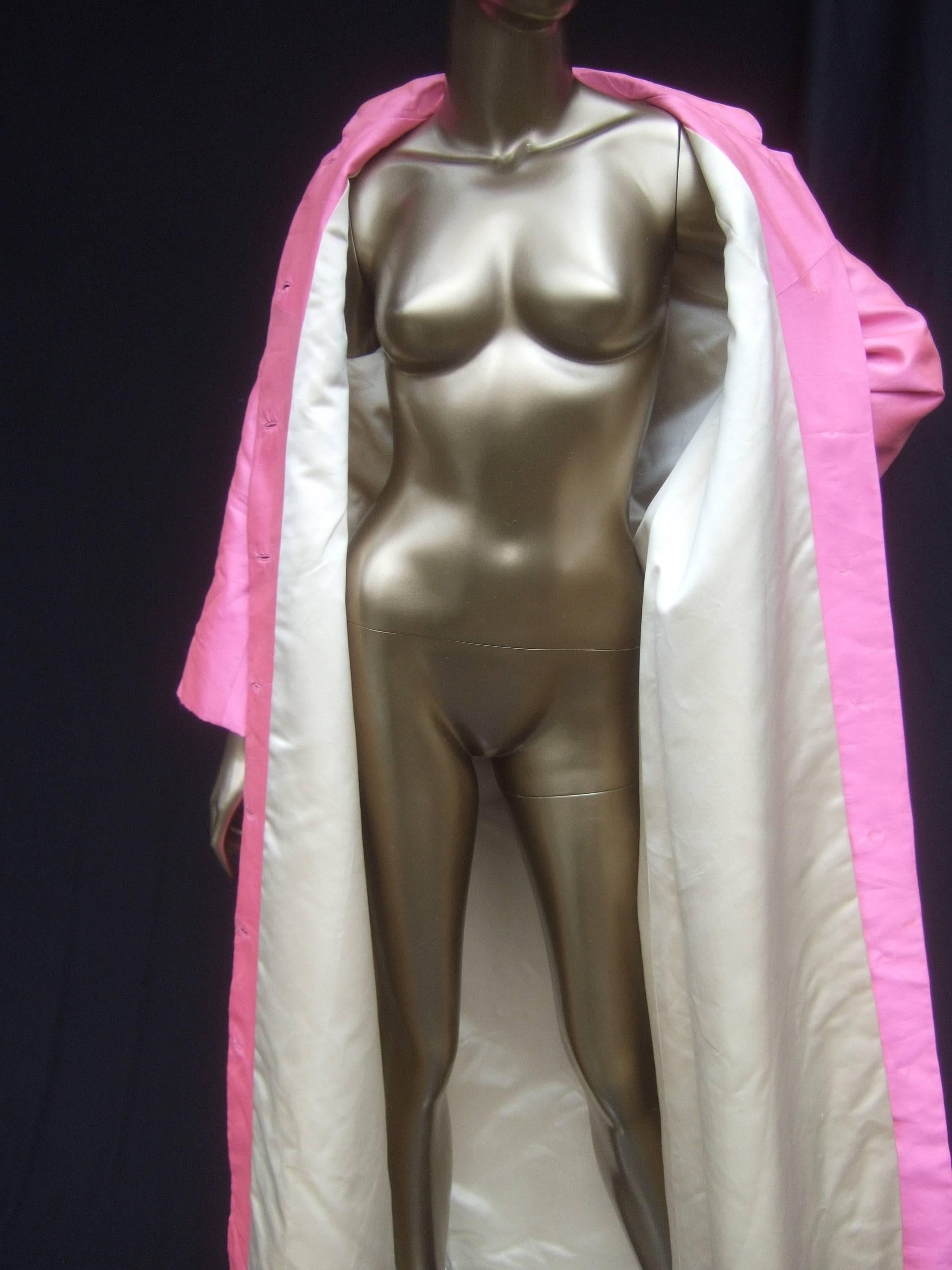 Women's 1960s Opulent Pink Silk Shantung Opera Coat 
