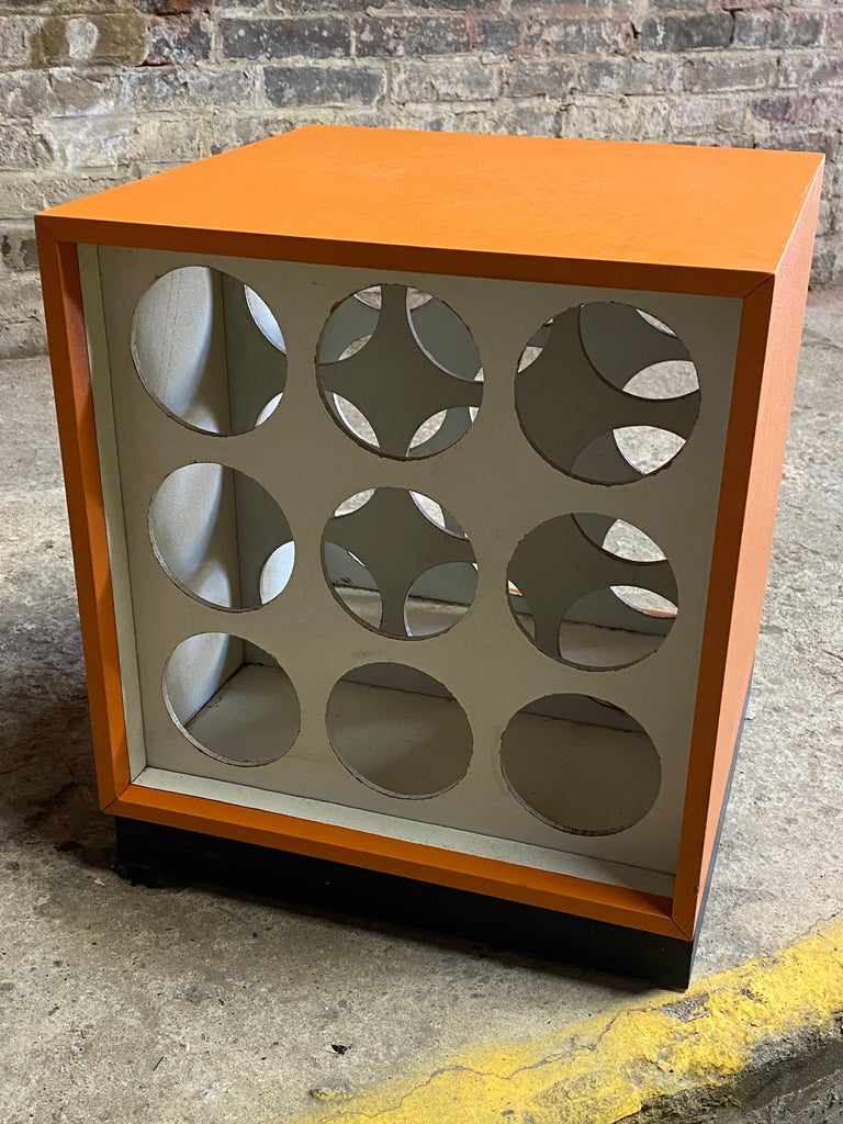 1960s Orange and Black Cube Wine Rack For Sale at 1stDibs