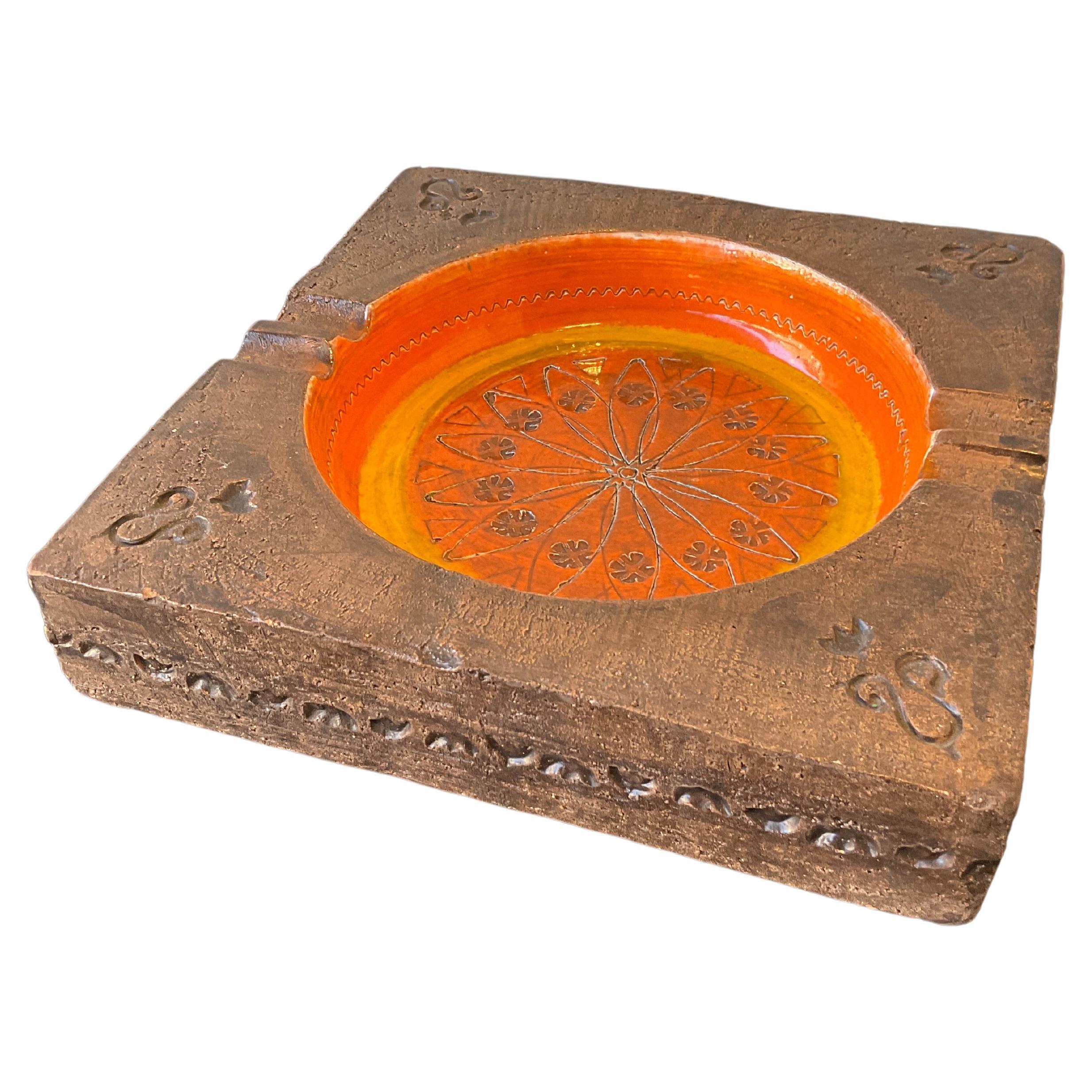 1960s Orange Bitossi Ceramic Ashtray For Sale