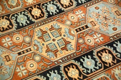 Alfombra turca vintage naranja y azul de los años 60 3'11" x 5'10