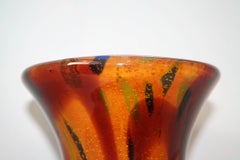 1960s Orange Murano Glass Vase
