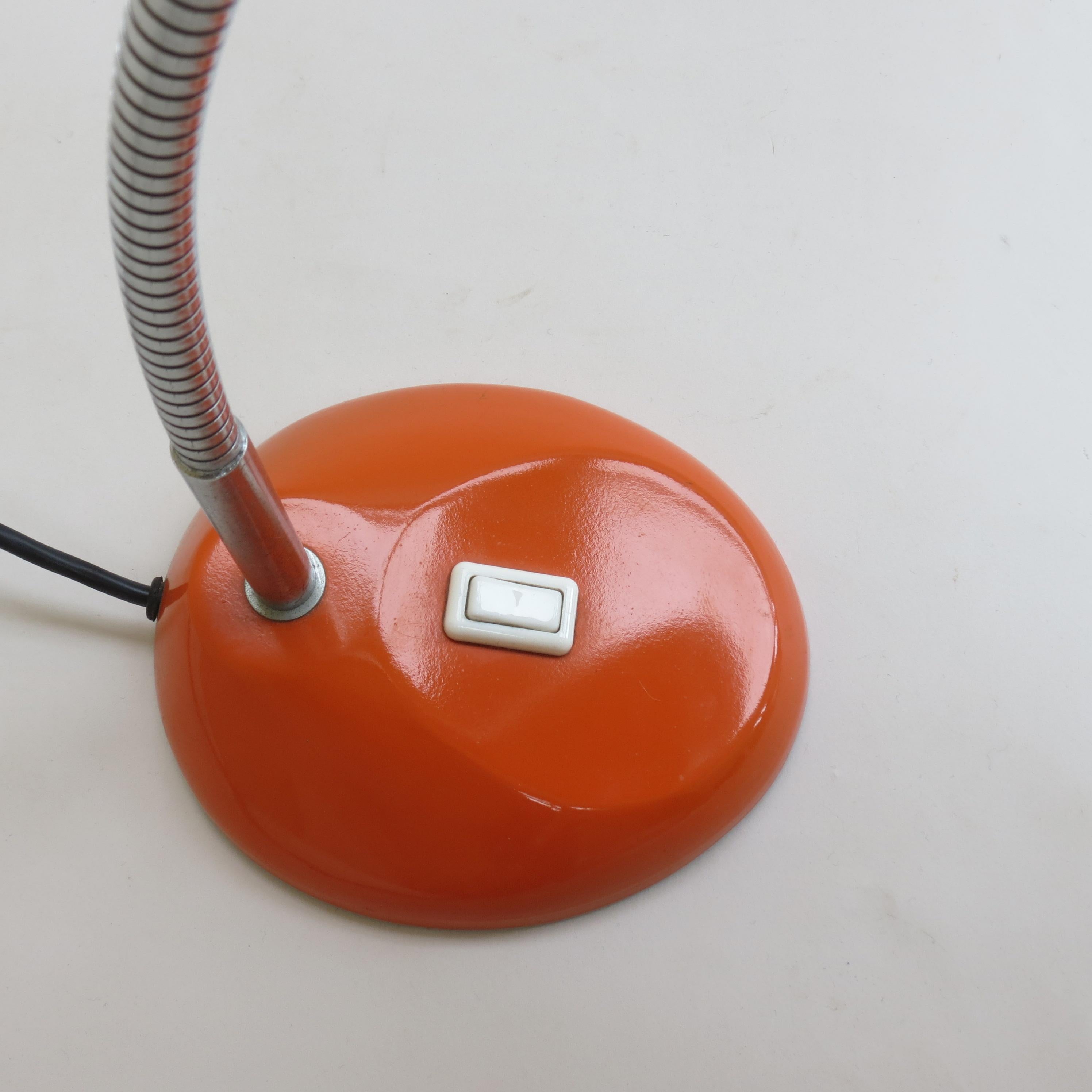 Mid-Century Modern 1960s Orange Vintage Desk Lamp by H Terry and Son