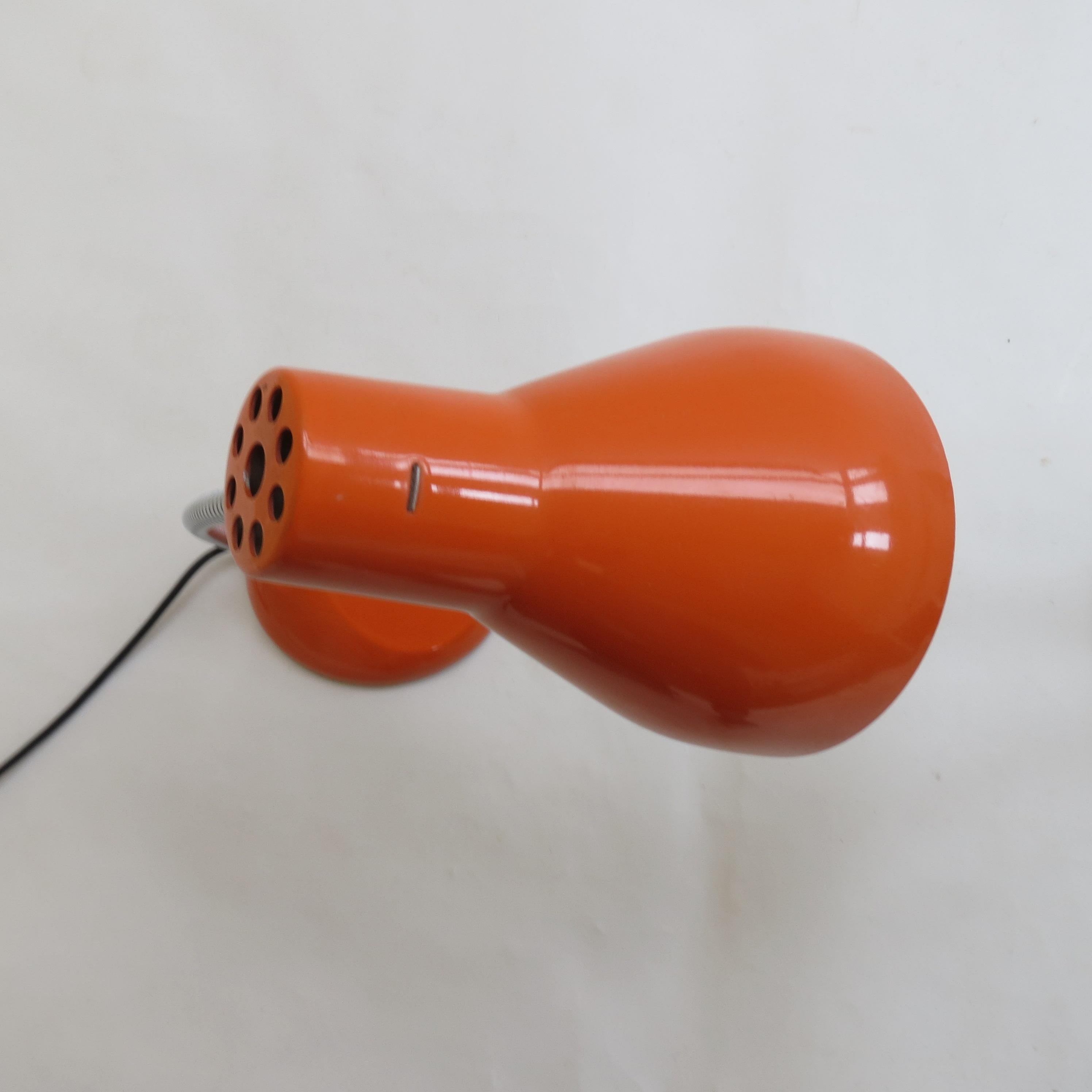 English 1960s Orange Vintage Desk Lamp by H Terry and Son