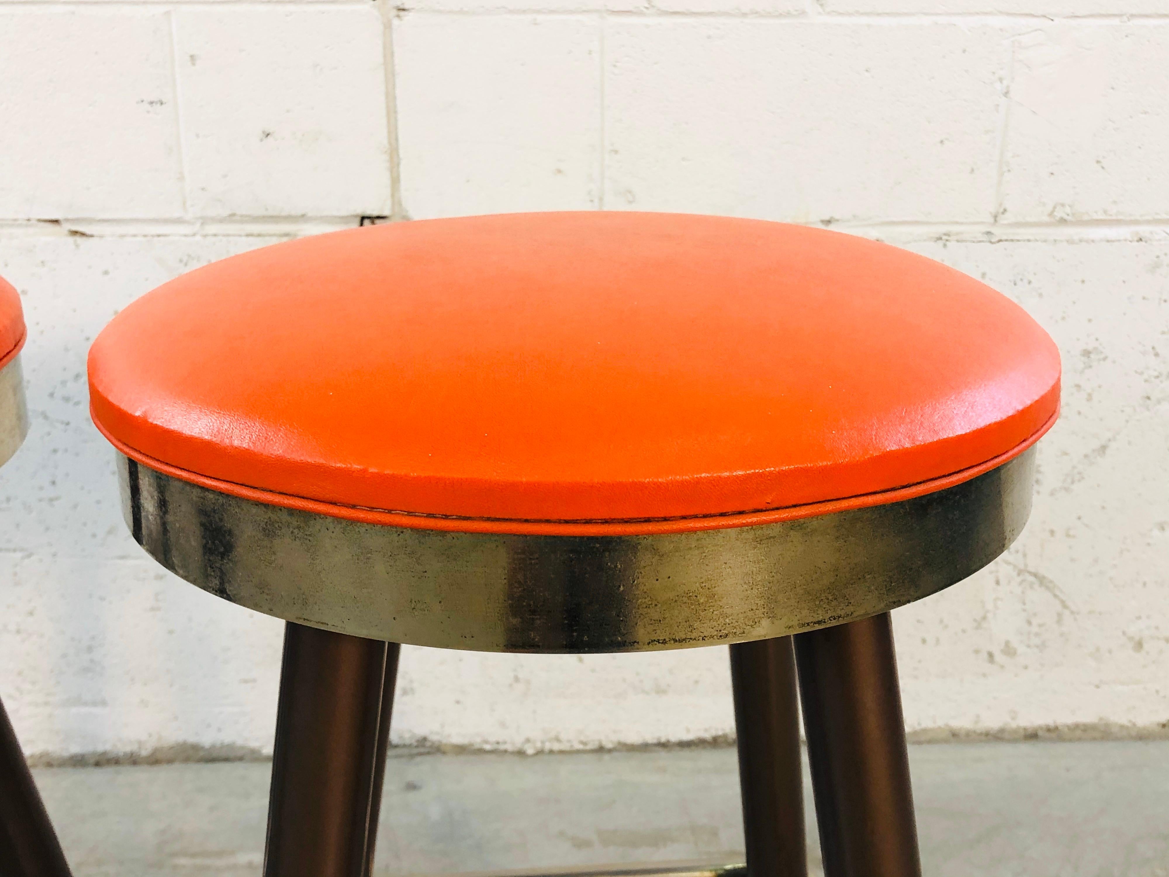 vintage orange bar stools