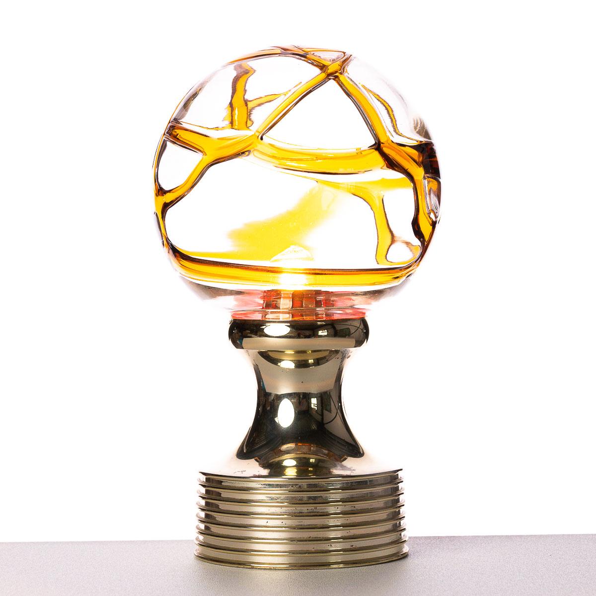20th Century 1960s Orange/Yellow Table Lamp Attributed to Doria For Sale
