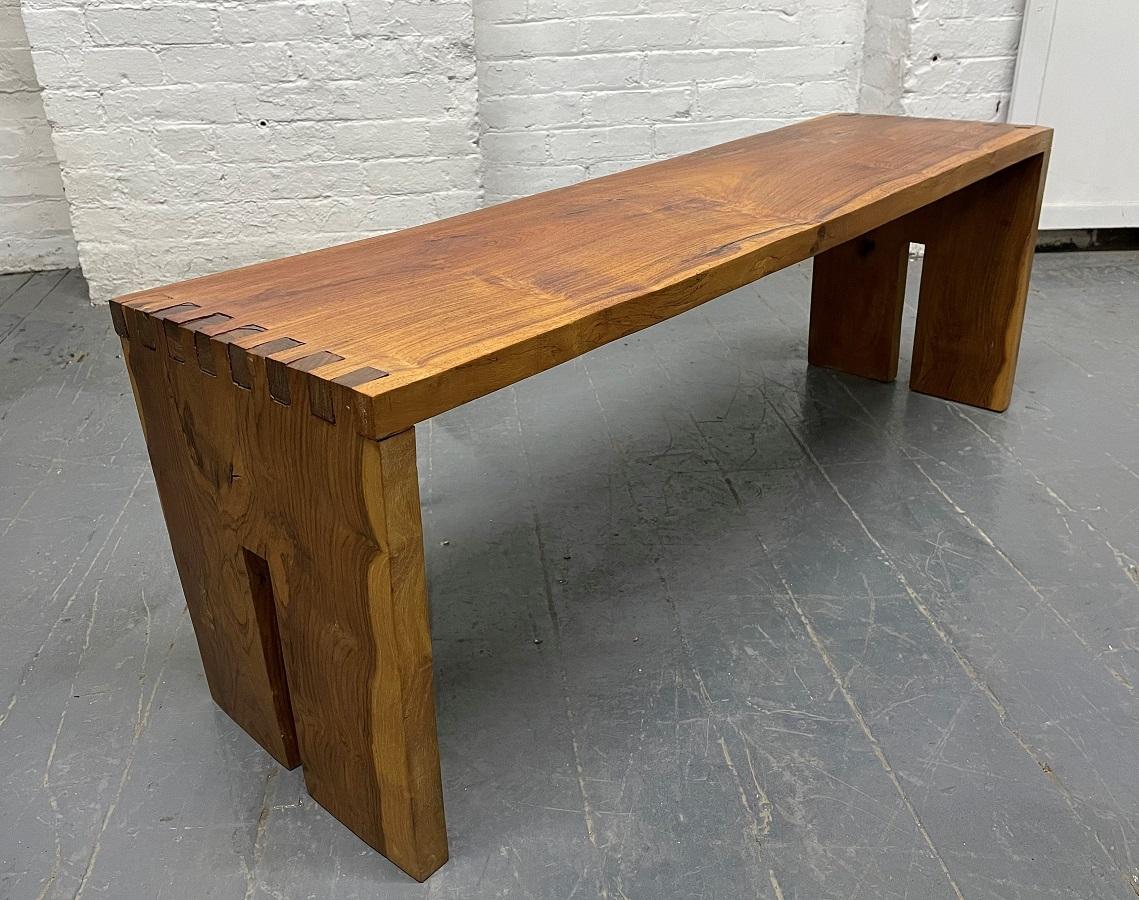 1960s organic bench. Solid walnut bench with dovetails. Can also be used as a coffee table.