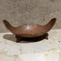 1960s Organic Form Copper Bowl Footed Serving Dish