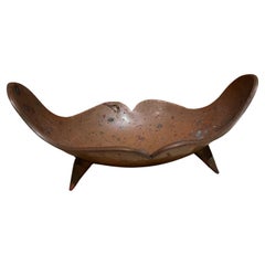 1960s Organic Form Copper Bowl Footed Serving Dish