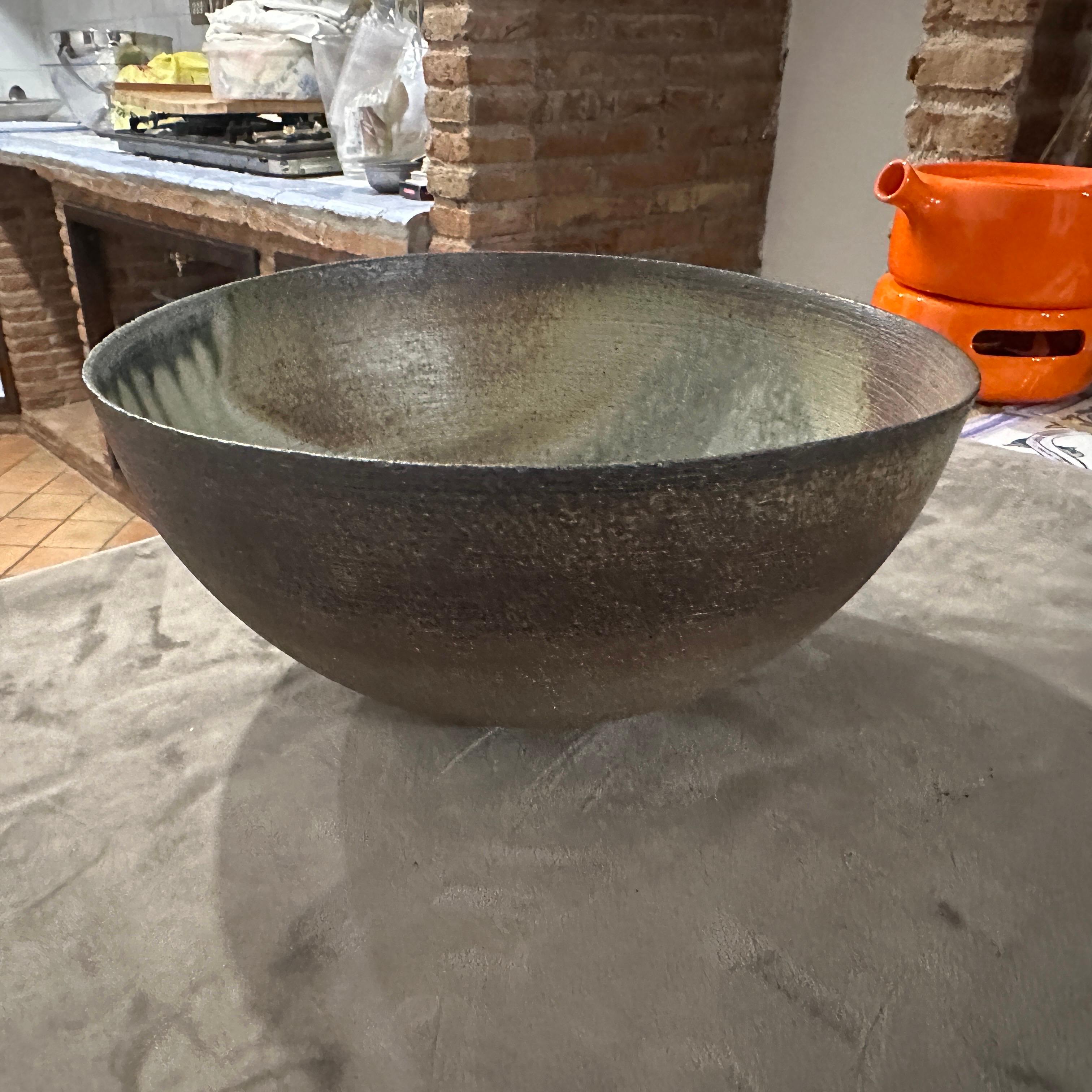 Italian 1960s Organic Modern Stoneware Bowl by Nanni Valentini for Ceramica Arcore For Sale