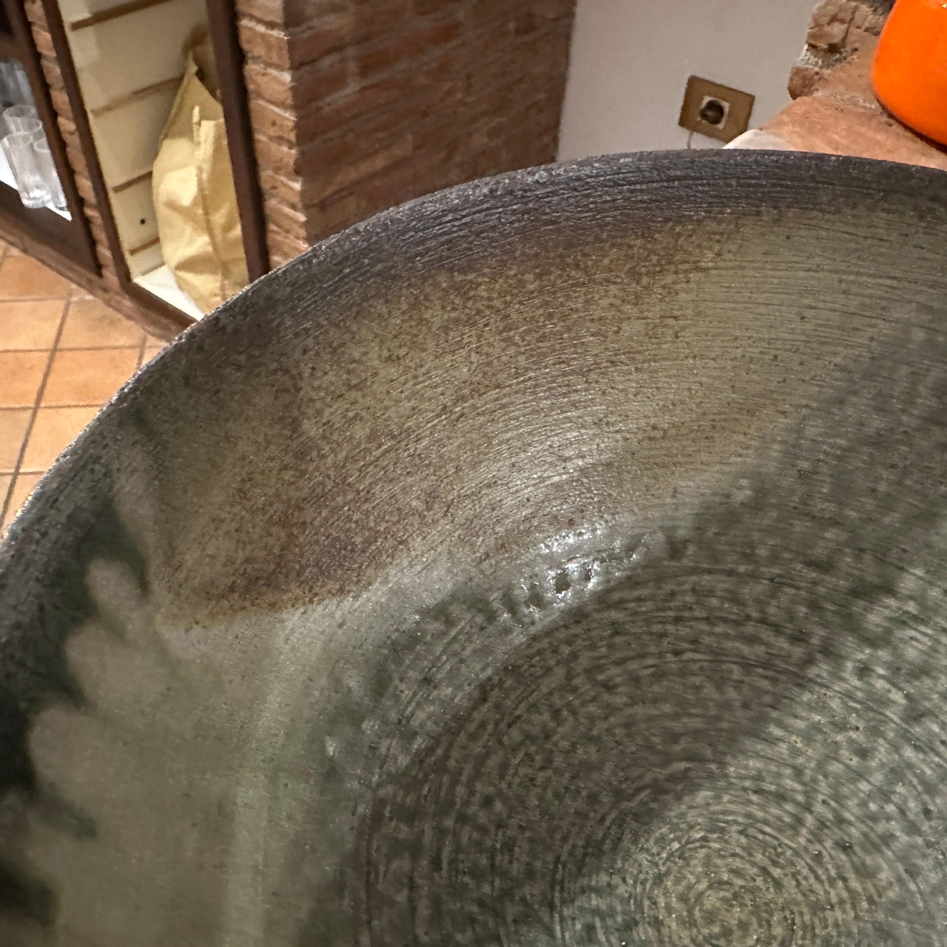 1960s Organic Modern Stoneware Bowl by Nanni Valentini for Ceramica Arcore In Good Condition For Sale In Aci Castello, IT