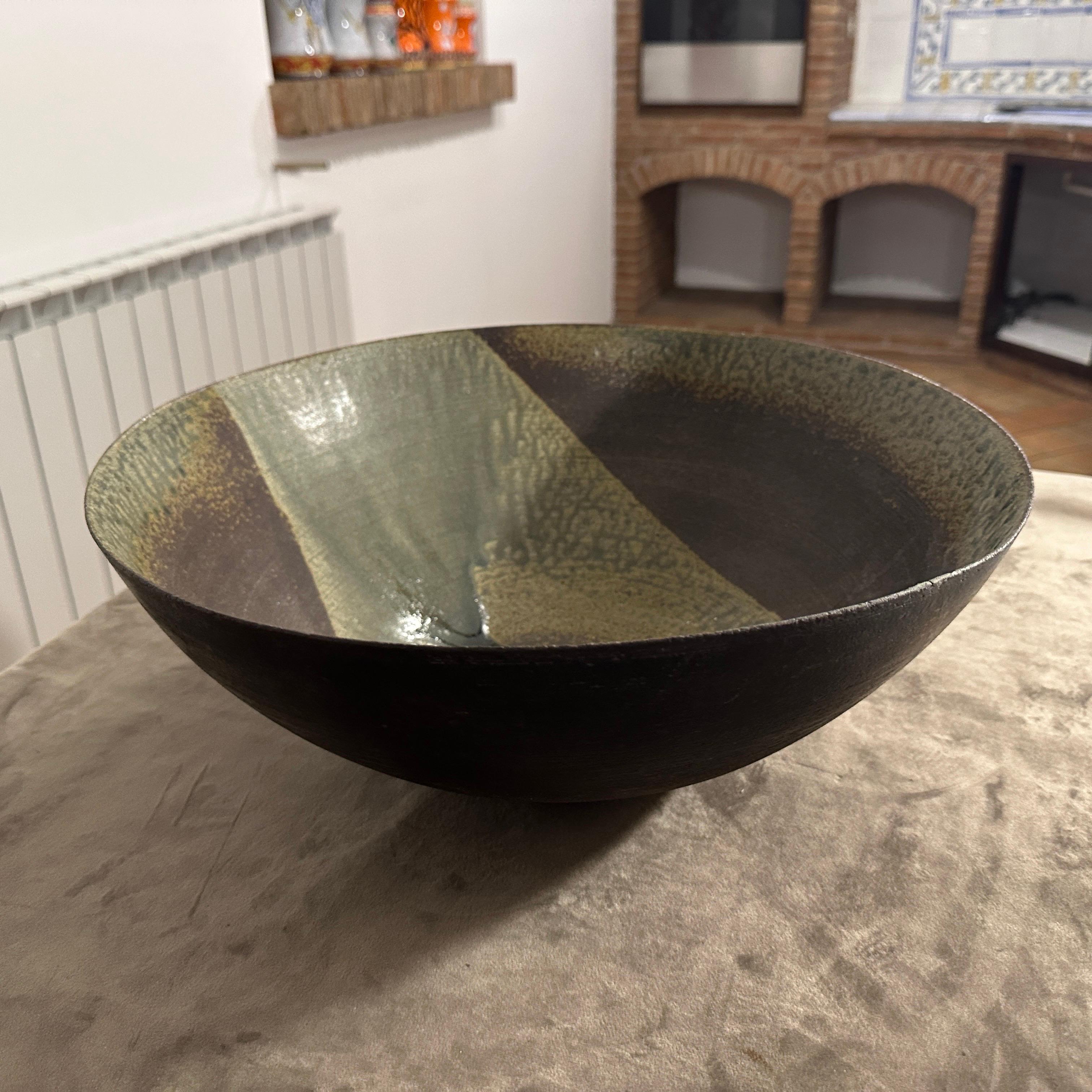Grand bol en grès organique moderne des années 1960 de Nanni Valentini pour Ceramica Arcore en vente 3